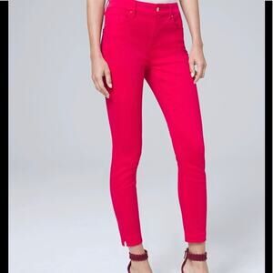 WHBM Rhubarb Pink High-Rise Skinny Crop Jeans Size 2 Petite NWT